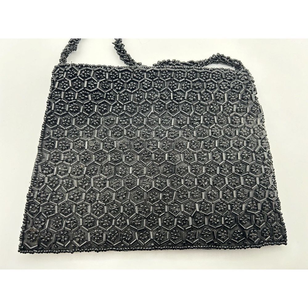 Handmade Beaded Black & Silk Women's Purse Party Wear Sling Purse 7"x 5" Dressup